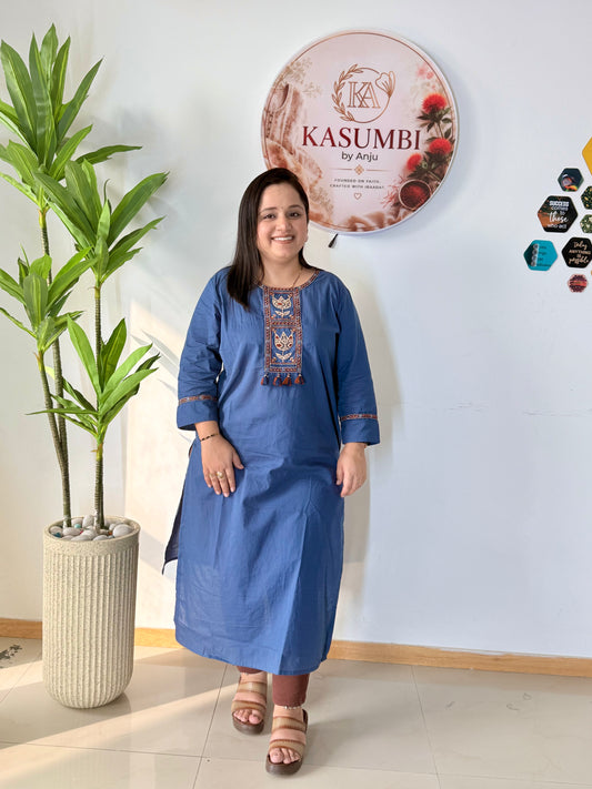Kasumbi denim blue kurti