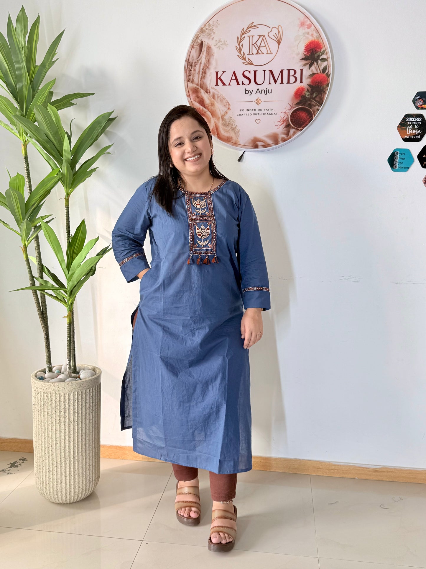 Kasumbi denim blue kurti