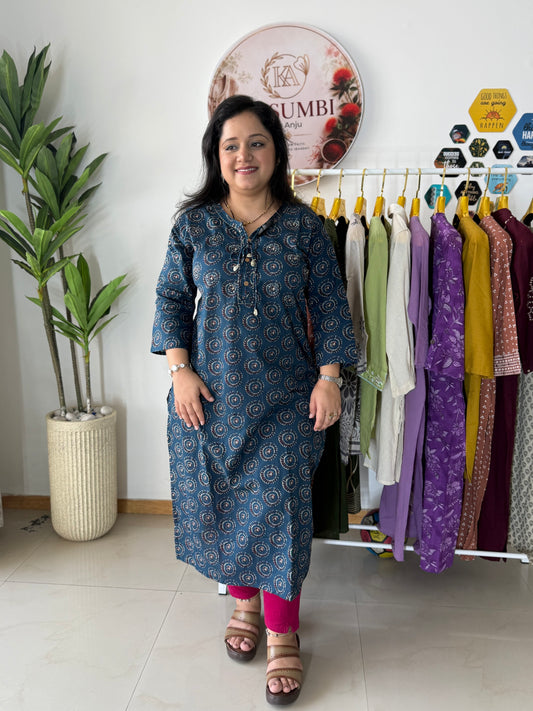 Kasumbi Ajrakh Print Kurti