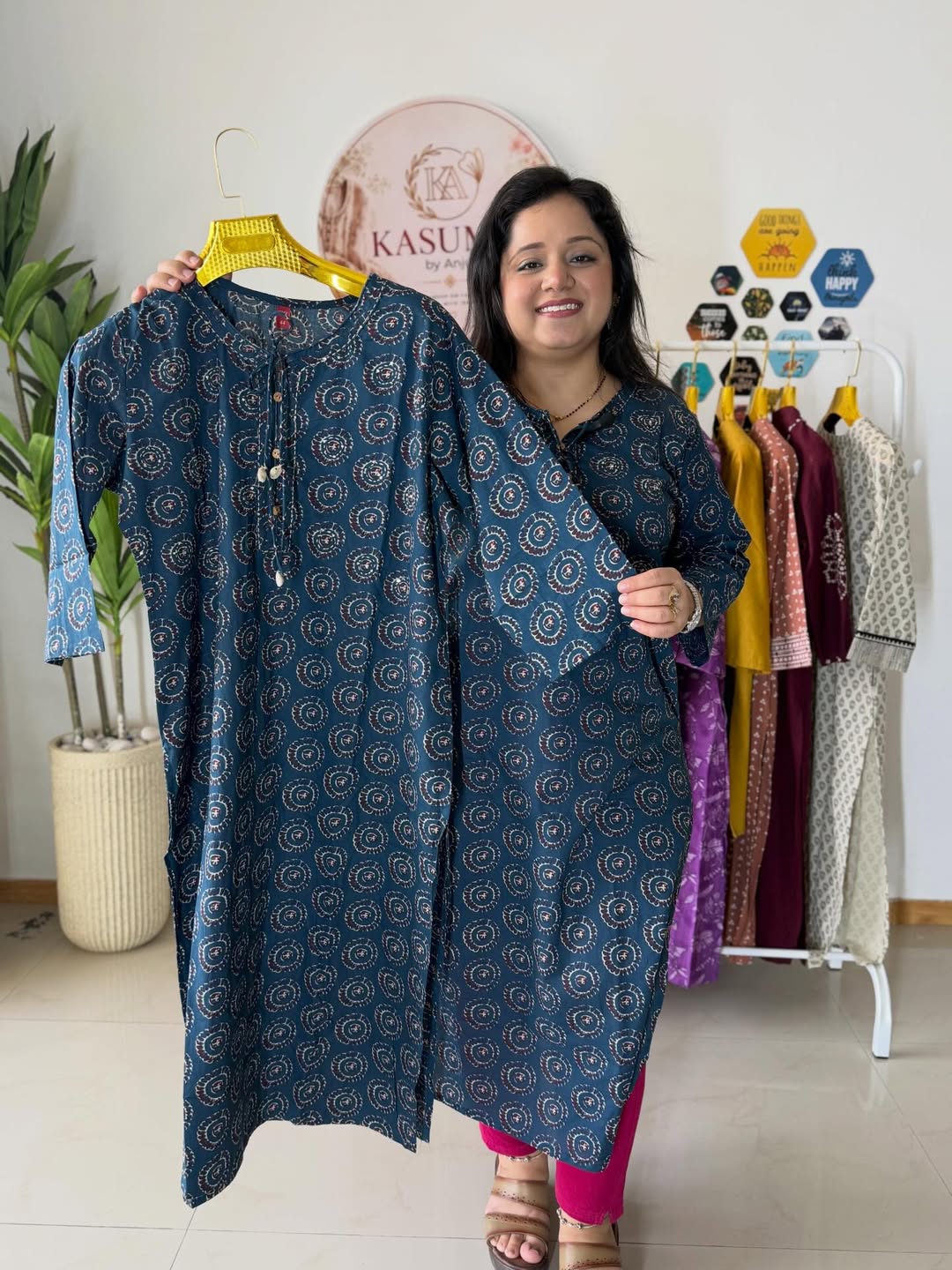 Kasumbi Ajrakh Print Kurti
